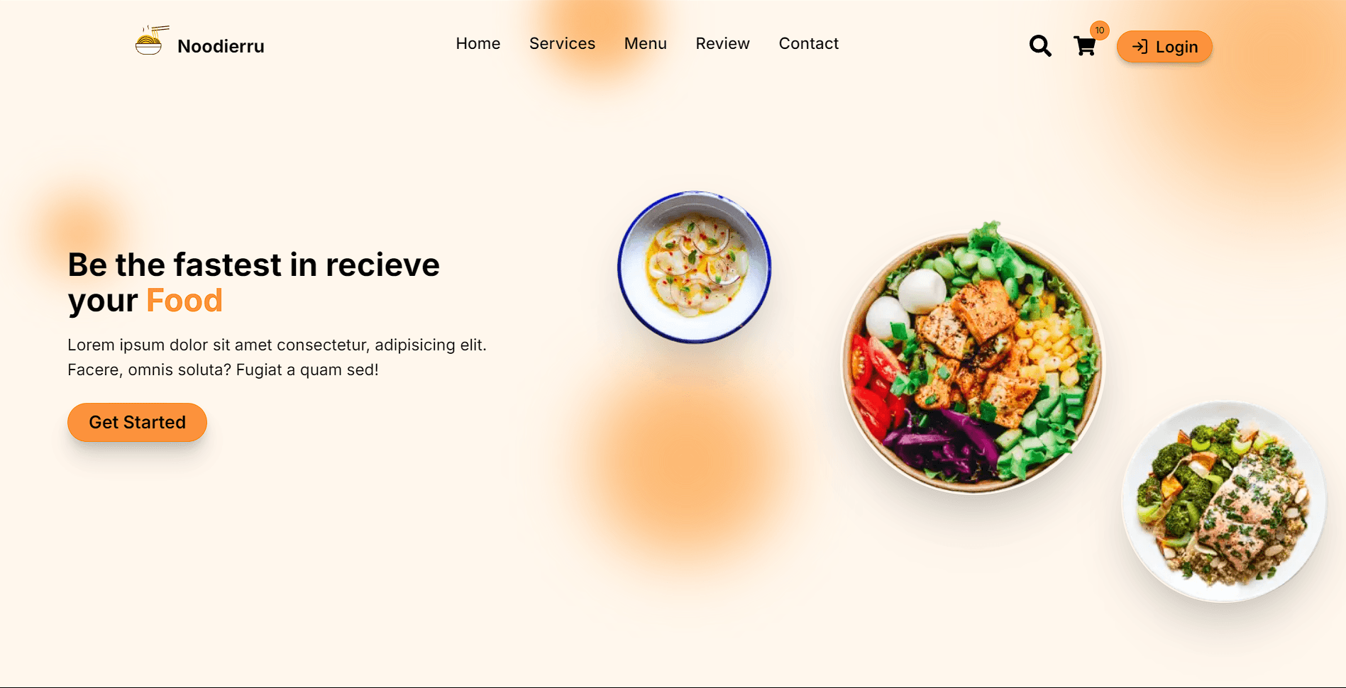 Noodierru • Food App Delivery Landing Page